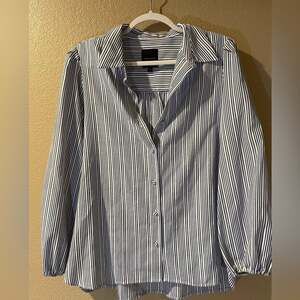 Alex Marie Blue and White Striped Shirt
